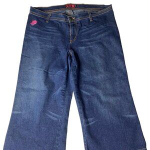 Apple Bottoms Cropped Jeans Women’s 14 Dark Wash Wide Leg Stretch Denim